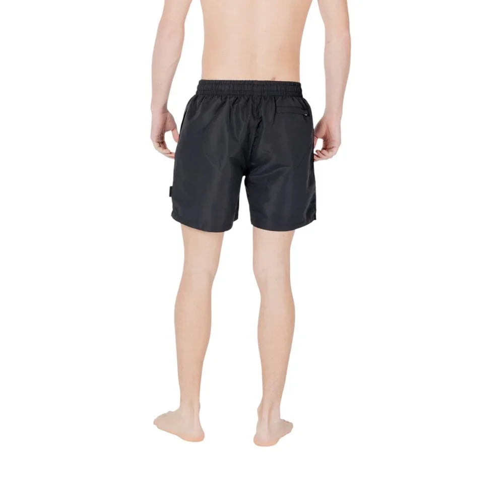 EA7 Emporio Armani Black Polyester Swim Shorts - Zeiniez