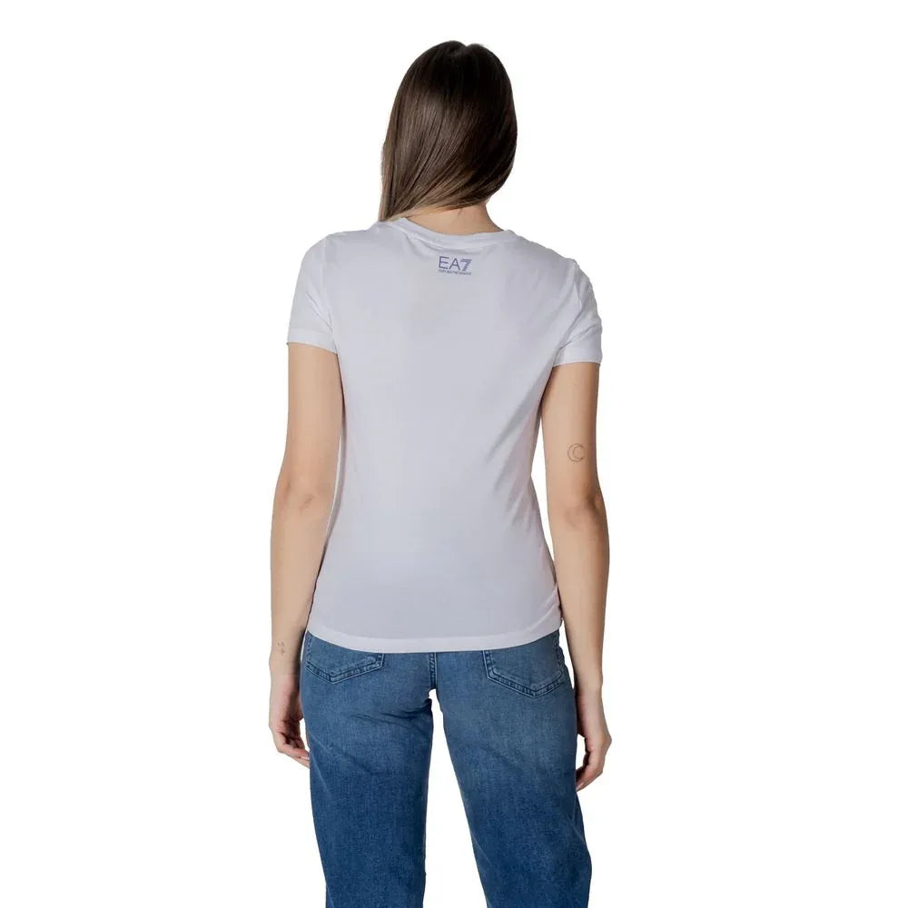 EA7 Emporio Armani White Cotton T-Shirt - Zeiniez