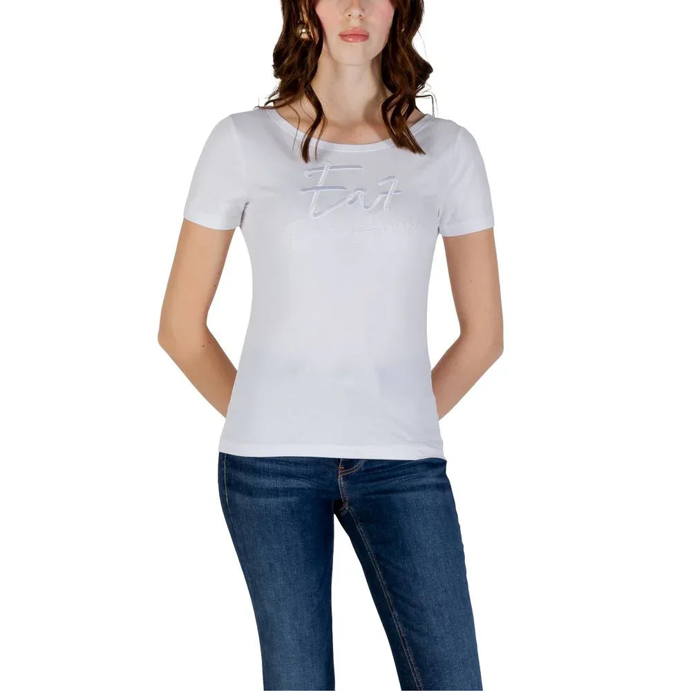 EA7 Emporio Armani White Cotton T-Shirt - Zeiniez