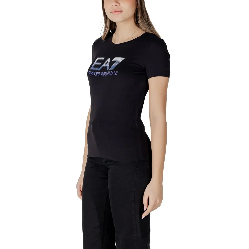 EA7 Emporio Armani Black Cotton T-Shirt - Zeiniez