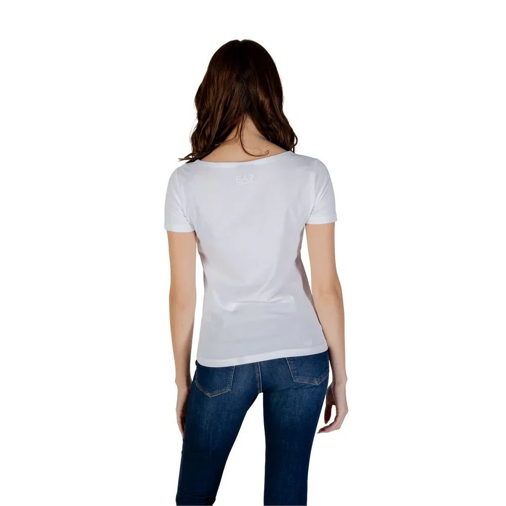 EA7 Emporio Armani White Cotton T-Shirt - Zeiniez