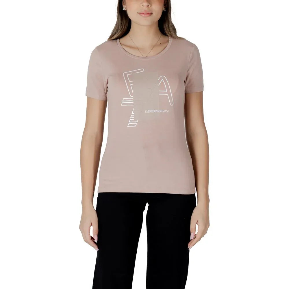EA7 Emporio Armani Pink Cotton T-Shirt - Zeiniez