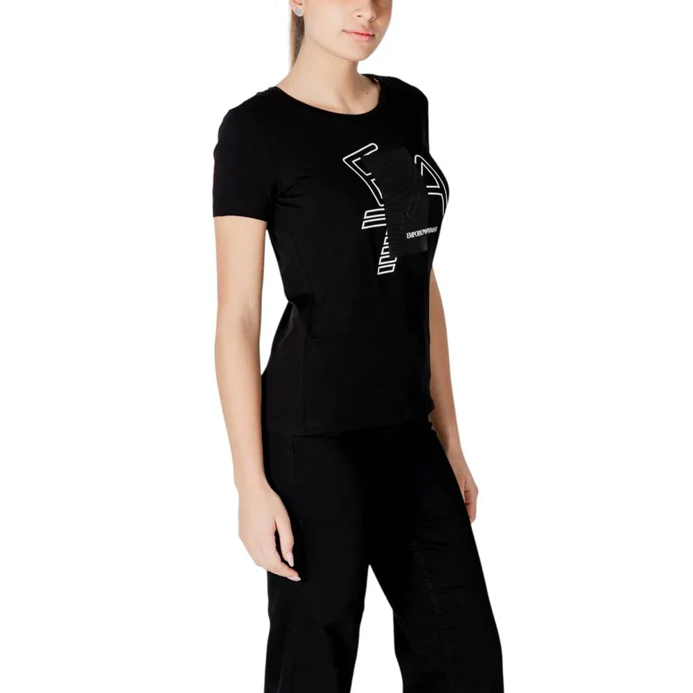 EA7 Emporio Armani Black Cotton T-Shirt - Zeiniez