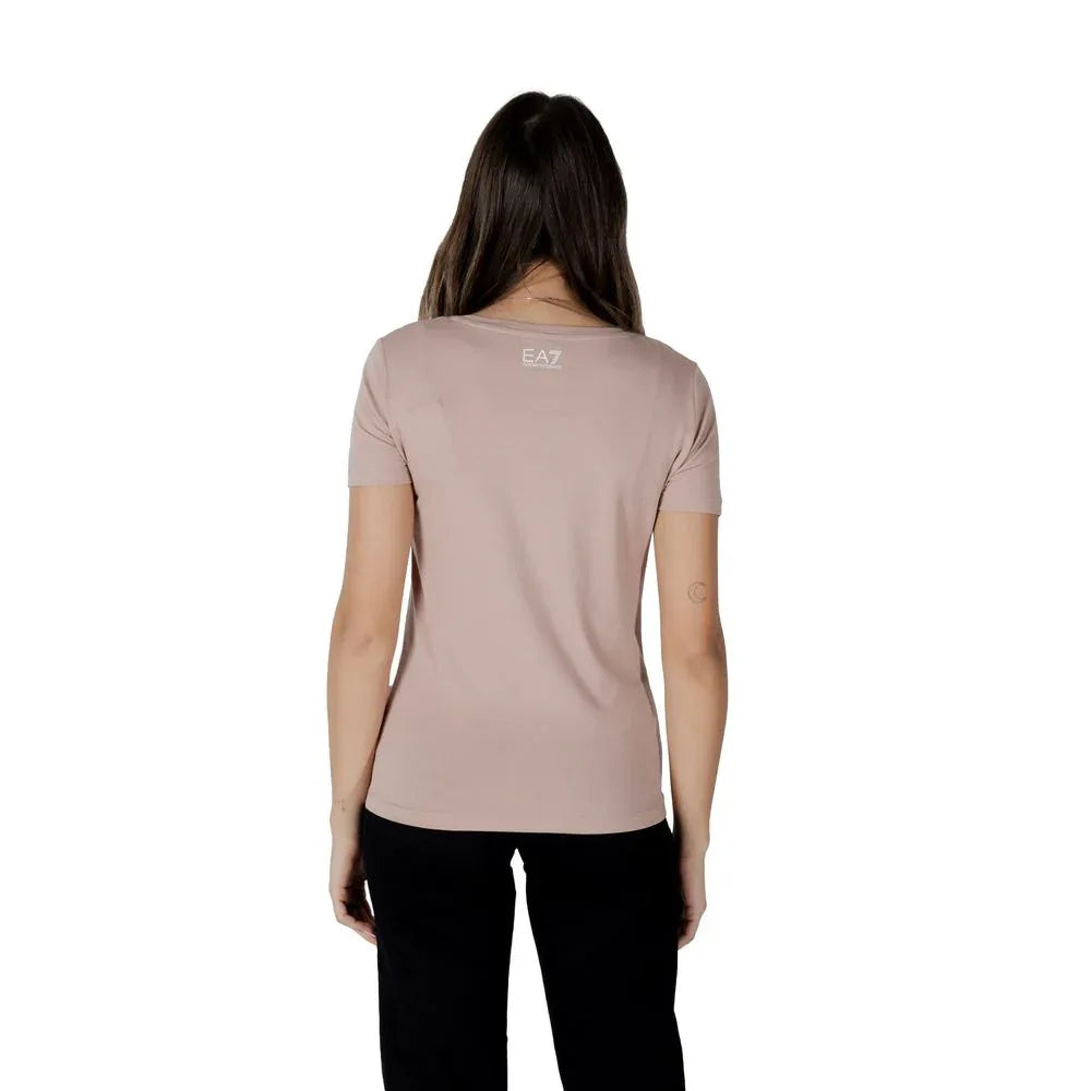 EA7 Emporio Armani Pink Cotton T-Shirt - Zeiniez