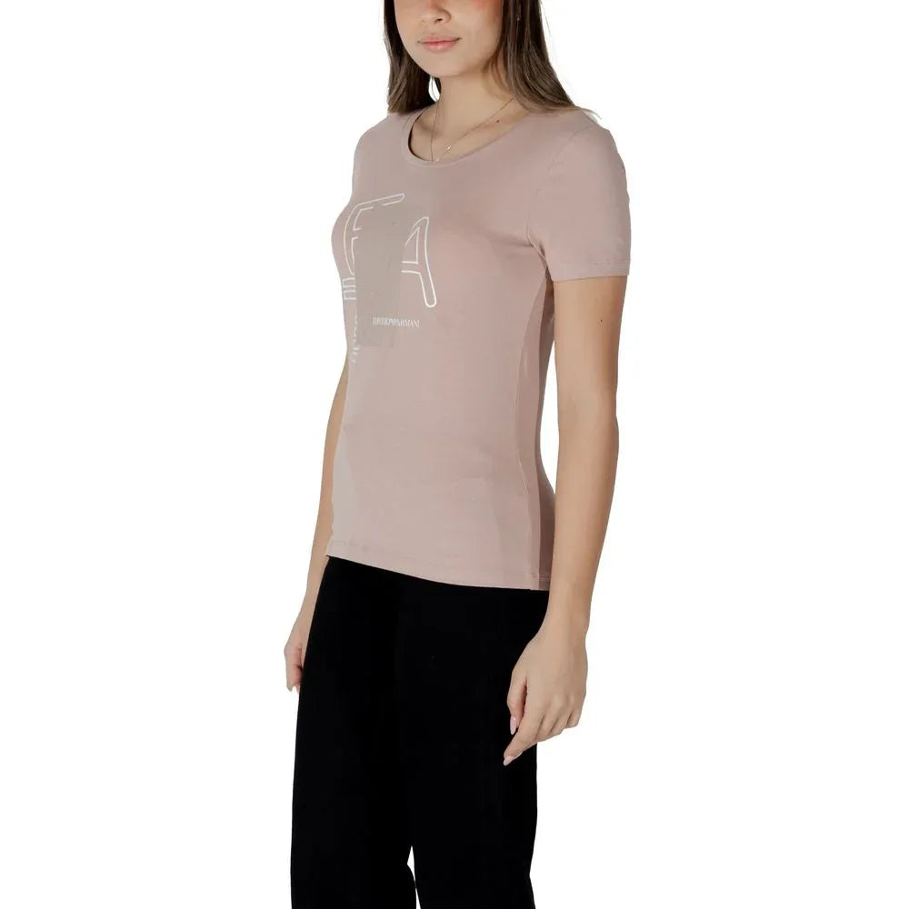 EA7 Emporio Armani Pink Cotton T-Shirt - Zeiniez