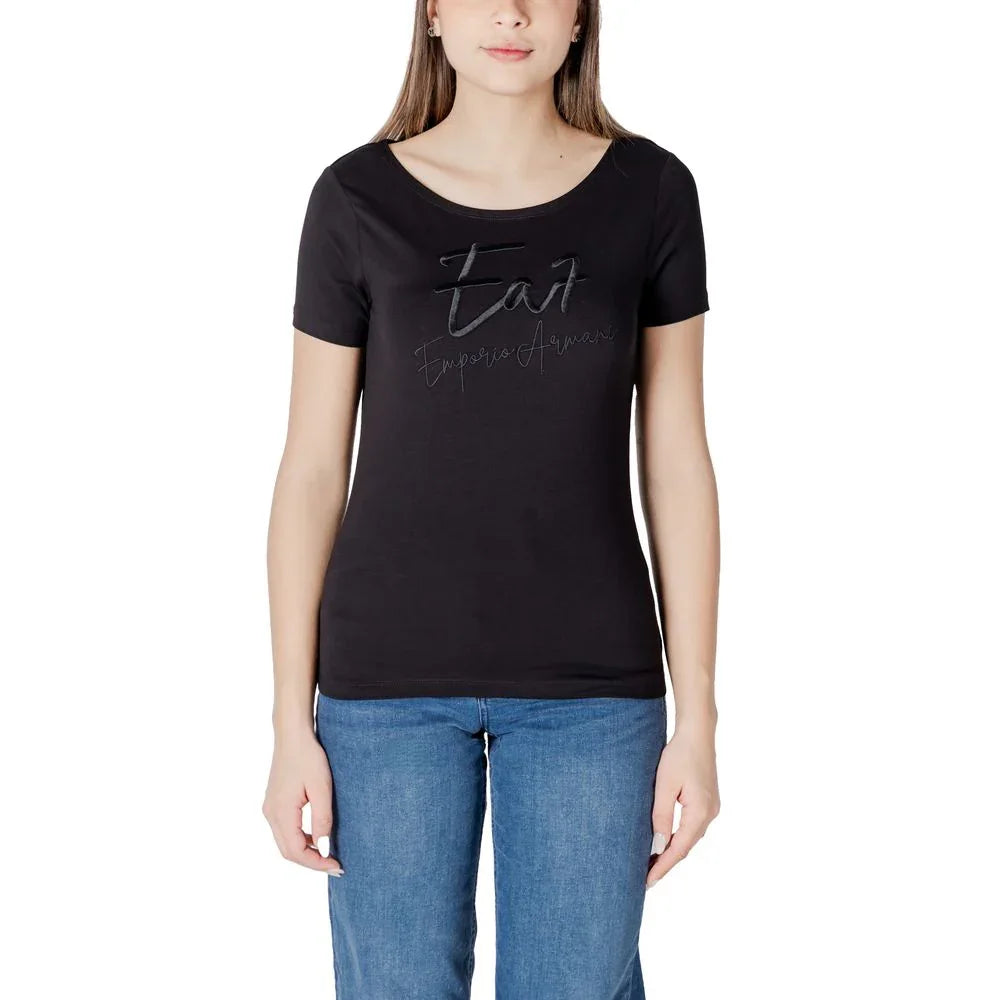 EA7 Emporio Armani Black Cotton T-Shirt - Zeiniez