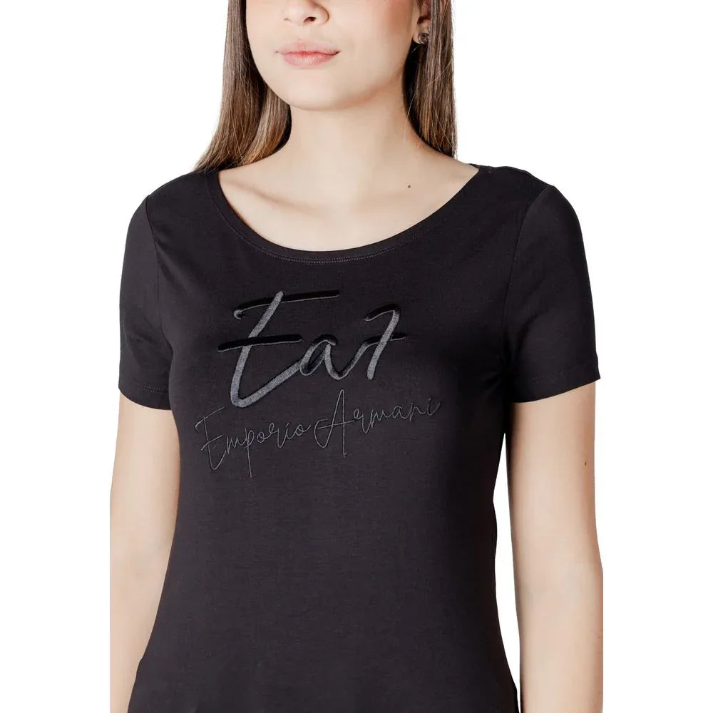 EA7 Emporio Armani Black Cotton T-Shirt - Zeiniez