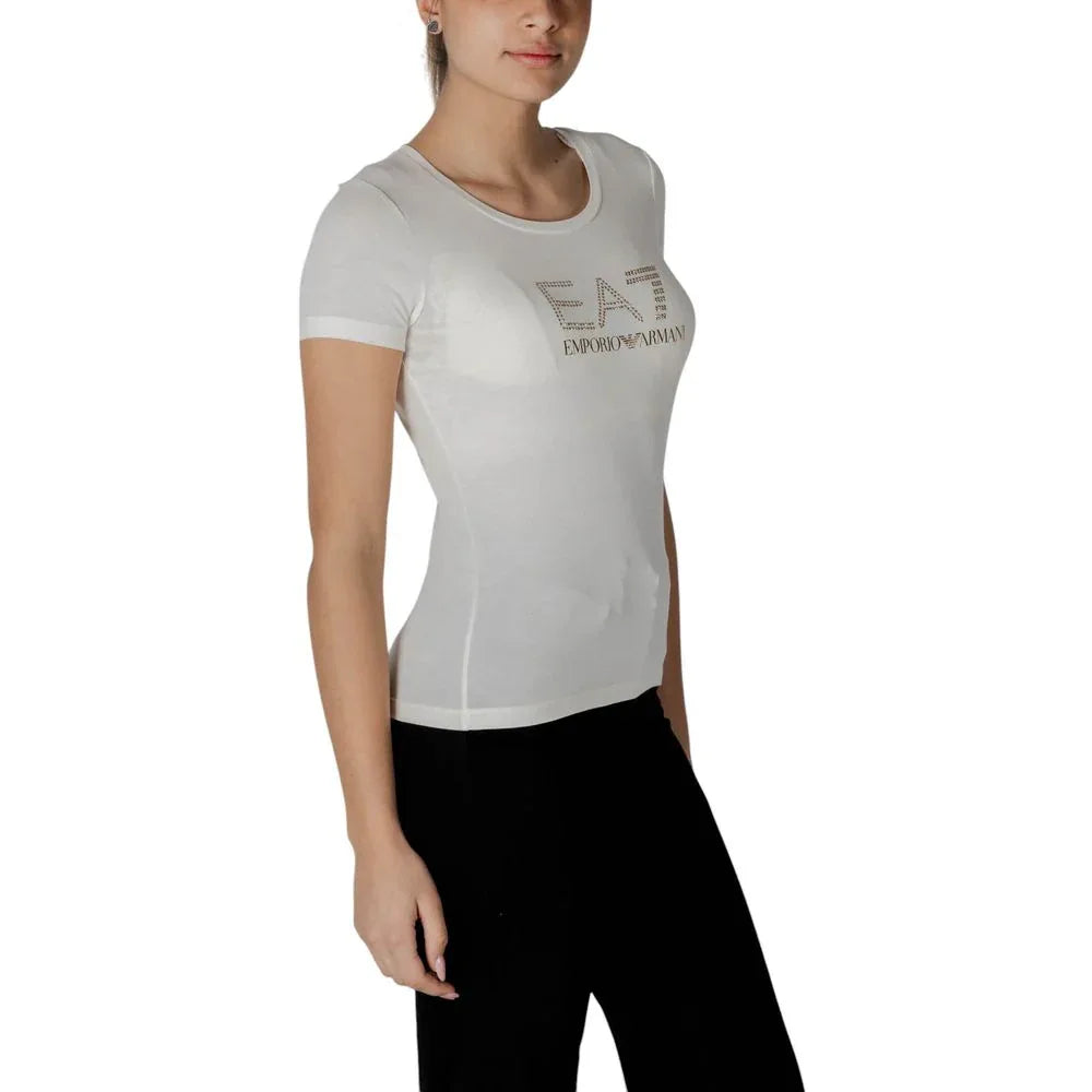 EA7 Emporio Armani Cream Modal T-Shirt - Zeiniez