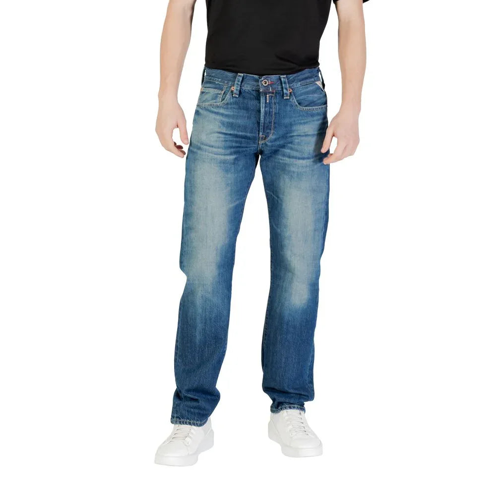 Replay Blue Cotton Relaxed Fit Jeans - Zeiniez