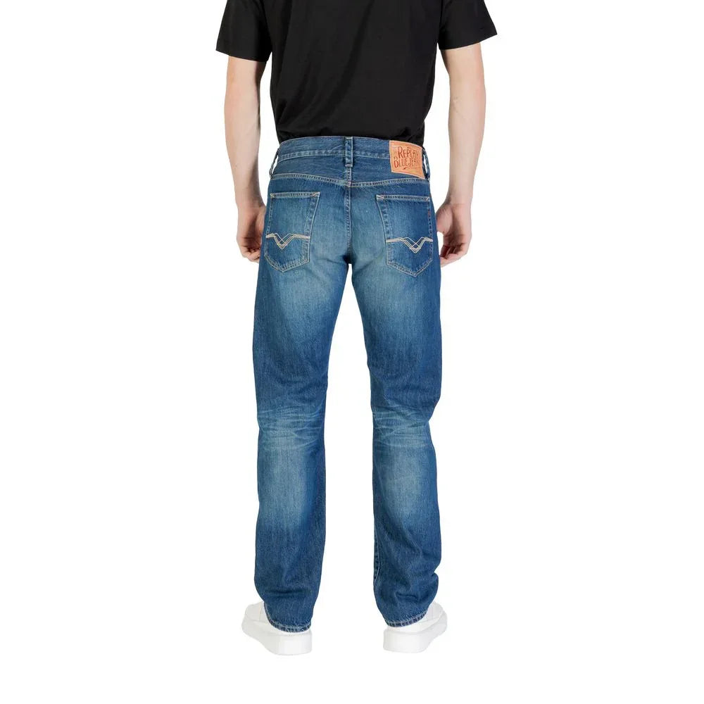 Replay Blue Cotton Relaxed Fit Jeans - Zeiniez