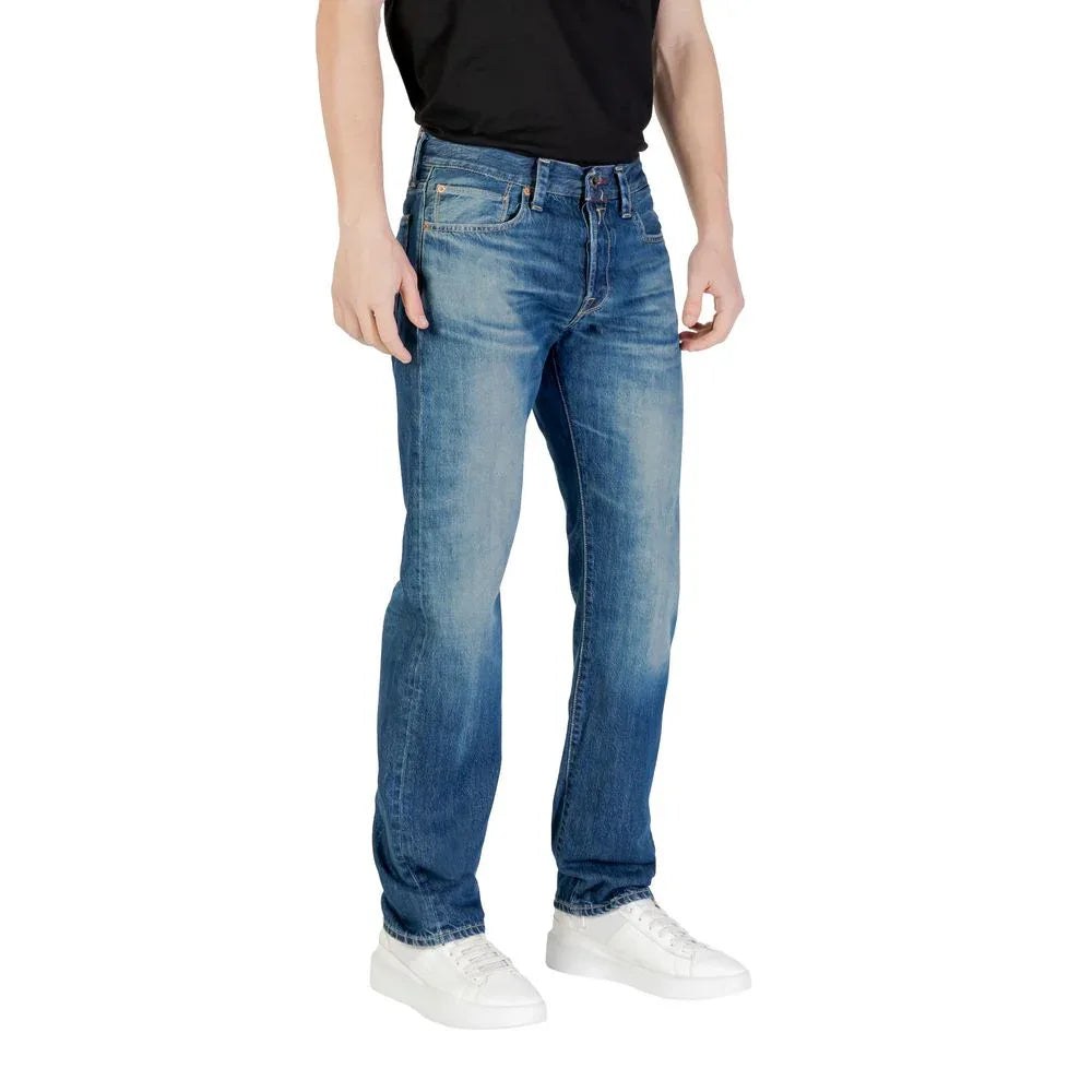Replay Blue Cotton Relaxed Fit Jeans - Zeiniez