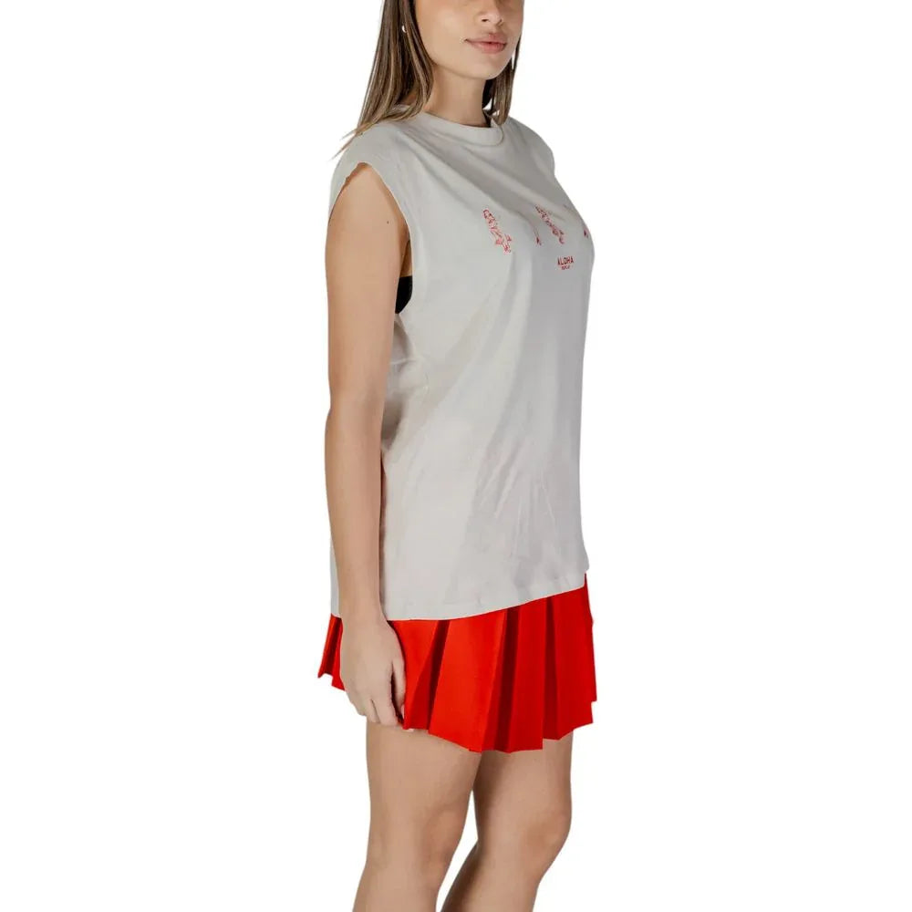 Replay Cream Cotton Tank Tops - Zeiniez