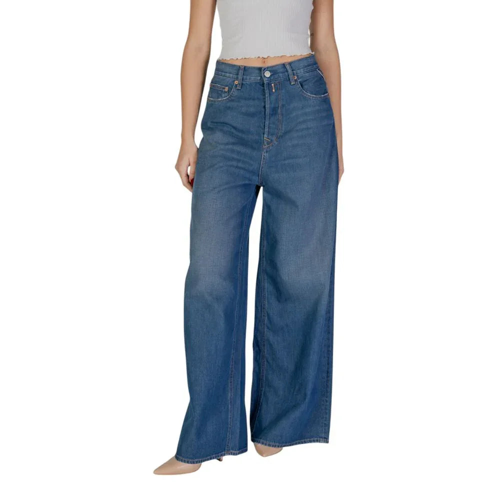 Replay Blue Cotton Bootcut Jeans - Zeiniez