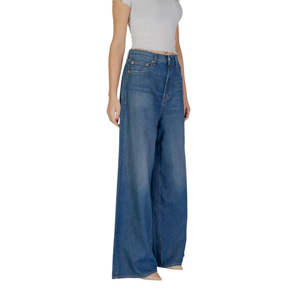 Replay Blue Cotton Bootcut Jeans - Zeiniez