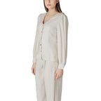 Vila Clothes Beige Viscose Top - Zeiniez