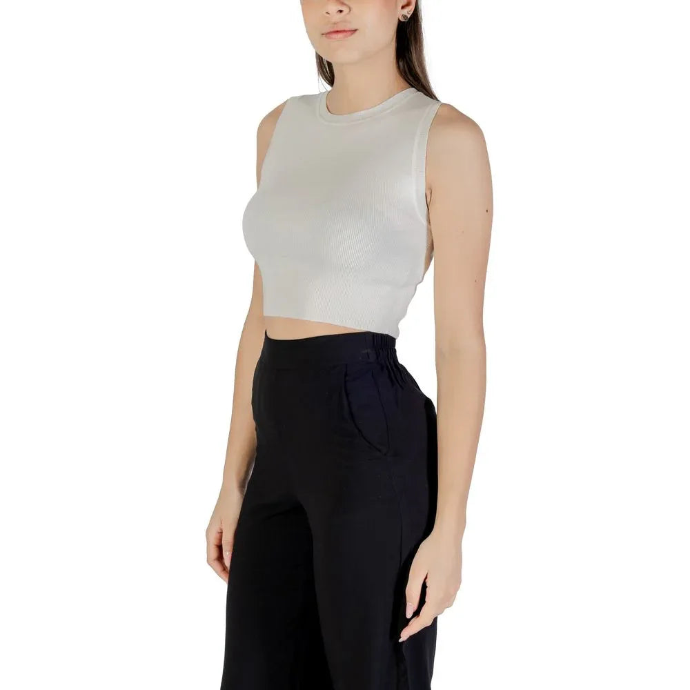 Jacqueline De Yong White Viscose Tank Tops - Zeiniez