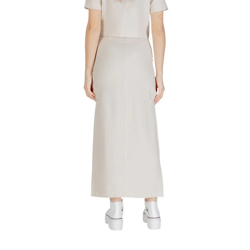 Jacqueline De Yong Beige Viscose Long Skirt - Zeiniez