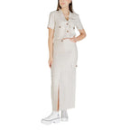 Jacqueline De Yong Beige Viscose Long Skirt - Zeiniez