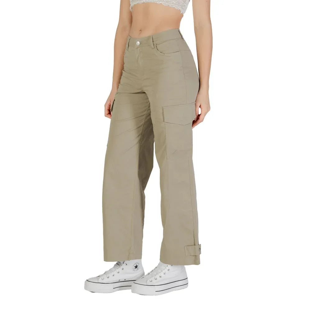 Only Beige Cotton Cargo Pants - Zeiniez