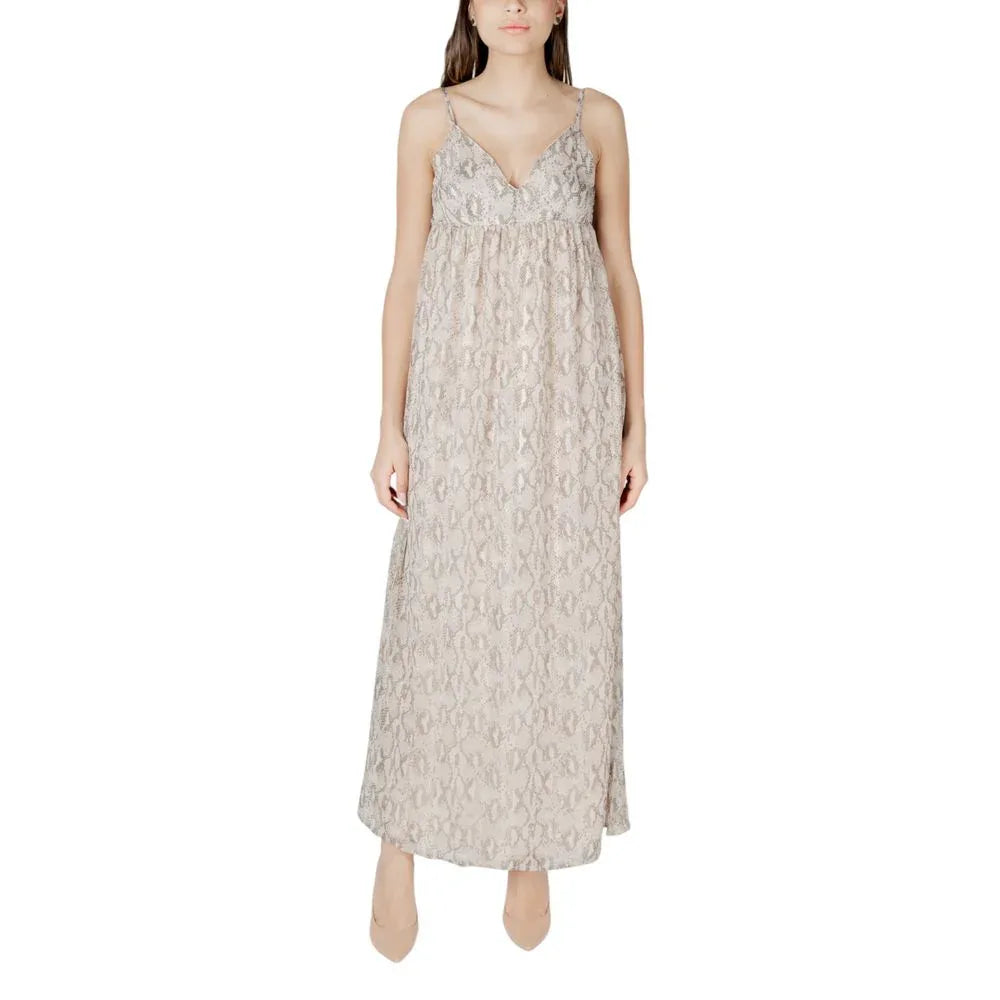 Only Beige Recycled Polyester Long Dress - Zeiniez