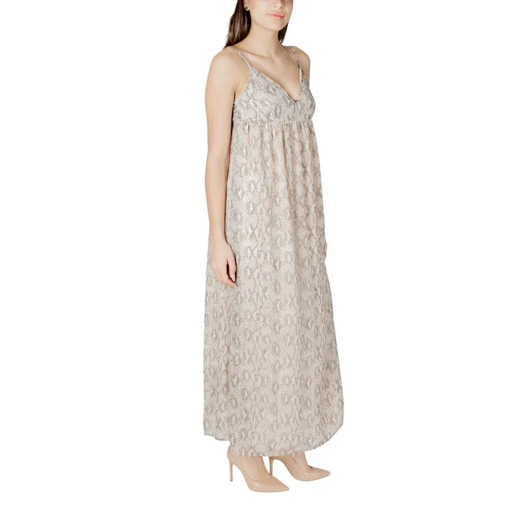 Only Beige Recycled Polyester Long Dress - Zeiniez