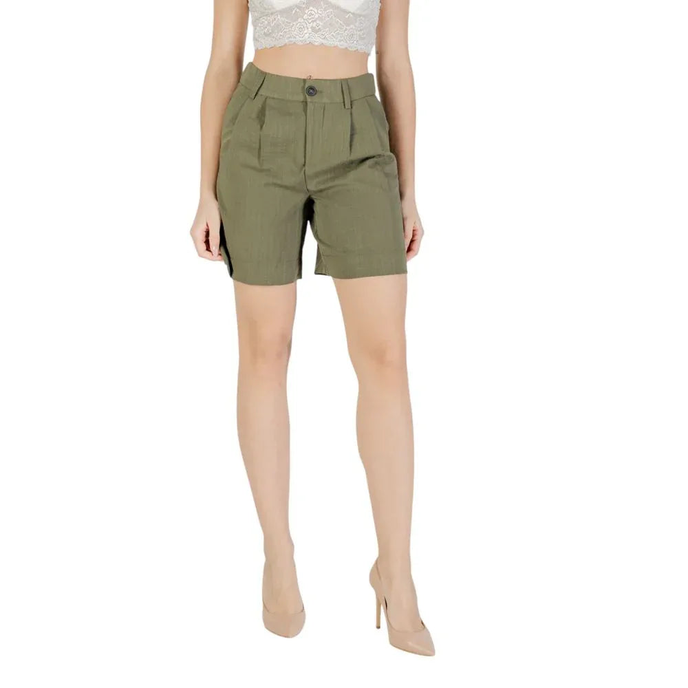 Only Green Viscose Bermuda Shorts - Zeiniez