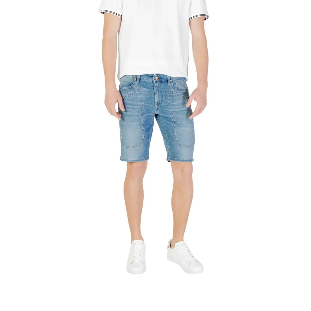Jeckerson Light Blue Cotton Bermuda Shorts - Zeiniez