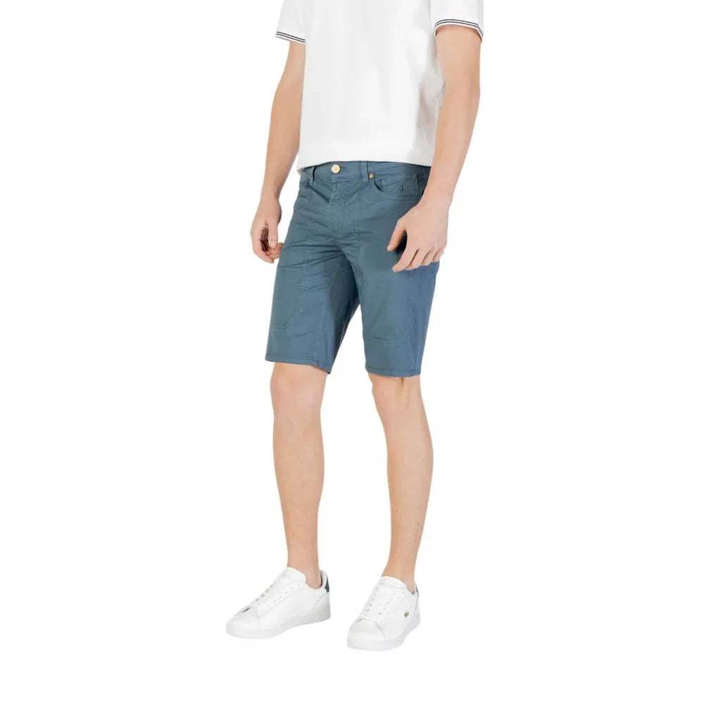 Jeckerson Blue Cotton Bermuda Shorts - Zeiniez