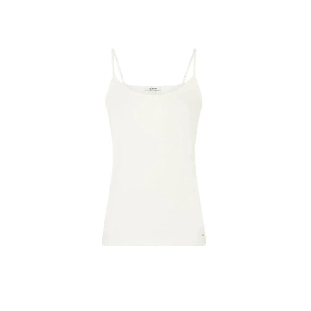 Morgan De Toi Cream Cotton Tank Tops - Zeiniez