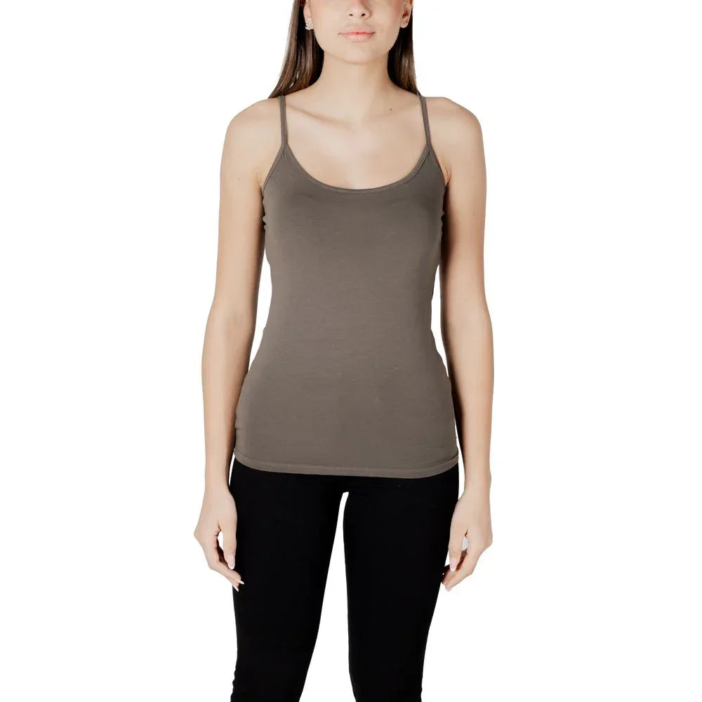 Morgan De Toi Green Cotton Tank Tops - Zeiniez