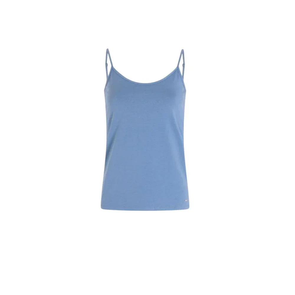 Morgan De Toi Blue Cotton Tank Tops - Zeiniez