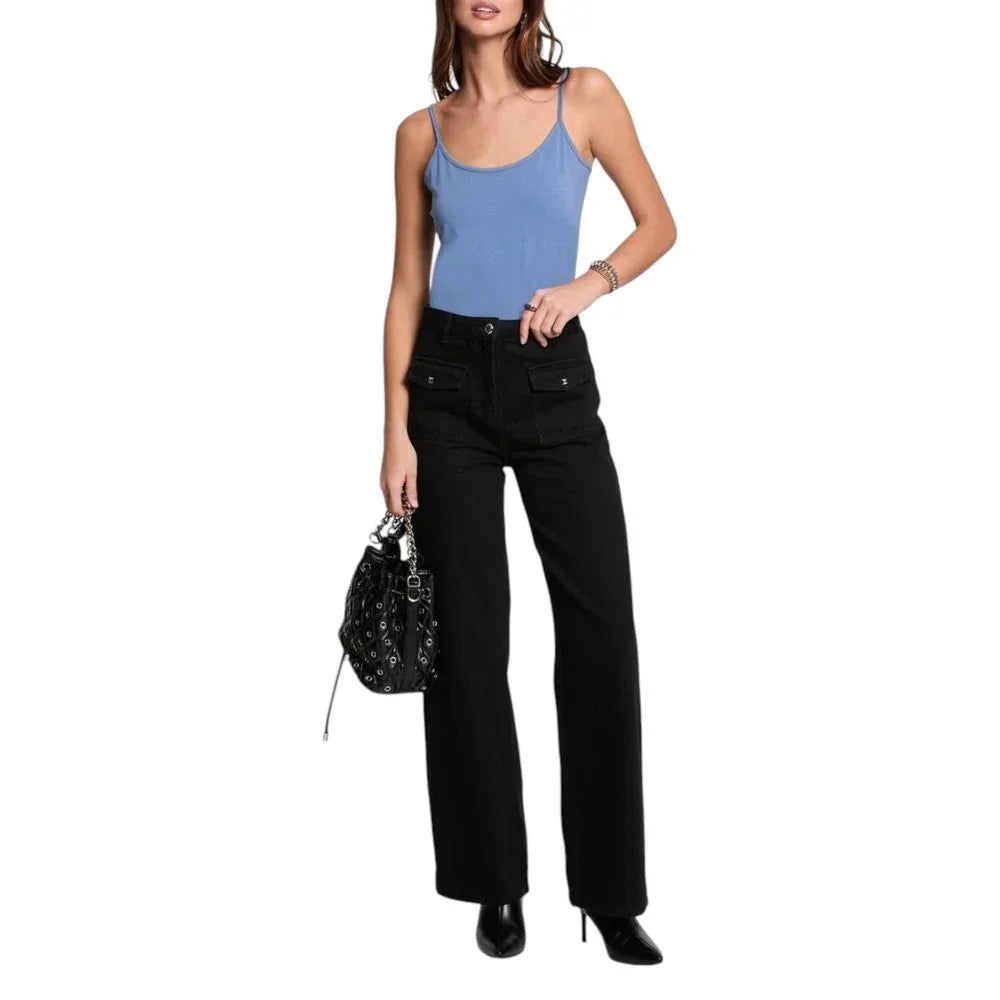 Morgan De Toi Blue Cotton Tank Tops - Zeiniez