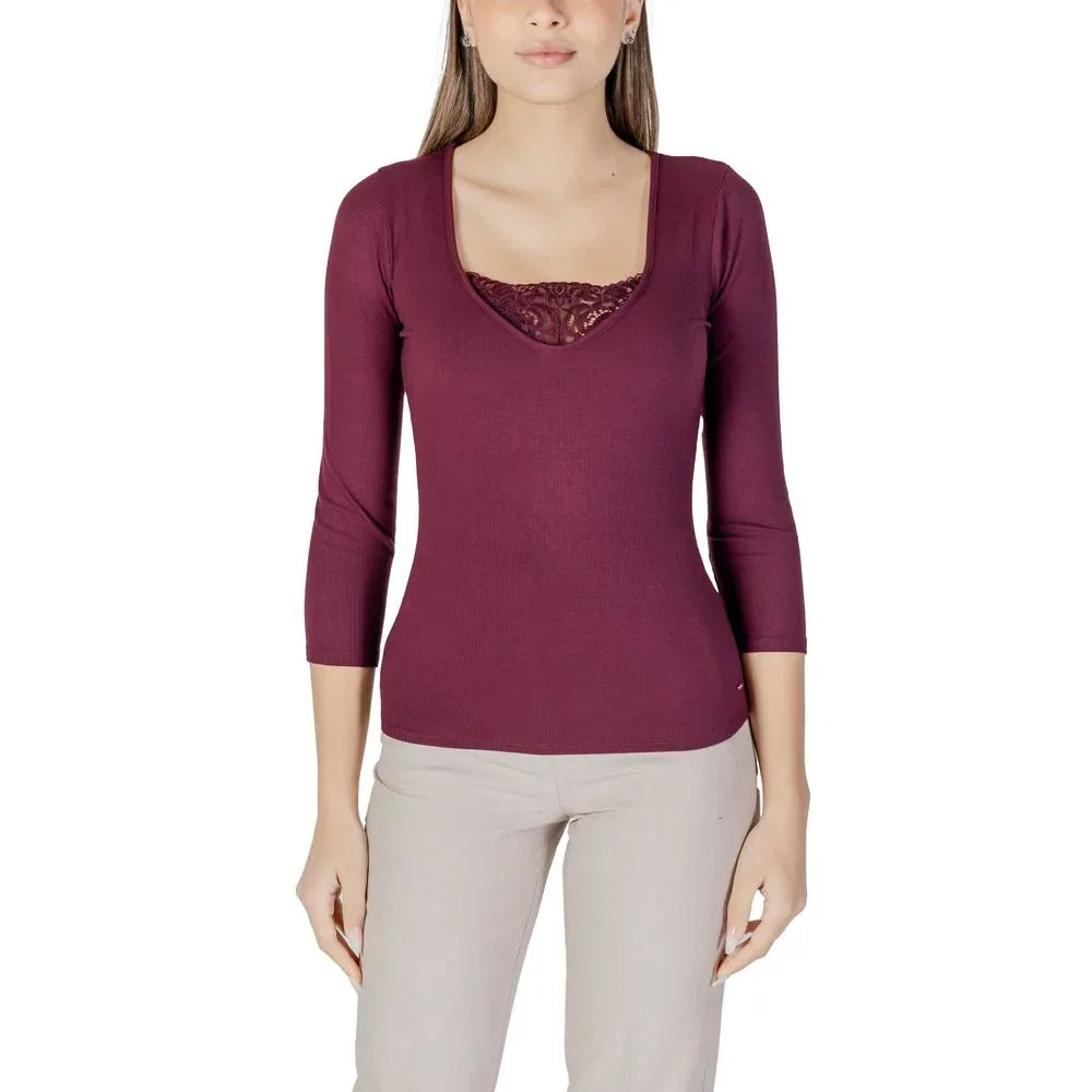 Morgan De Toi Purple Viscose Long Sleeve T-Shirt - Zeiniez