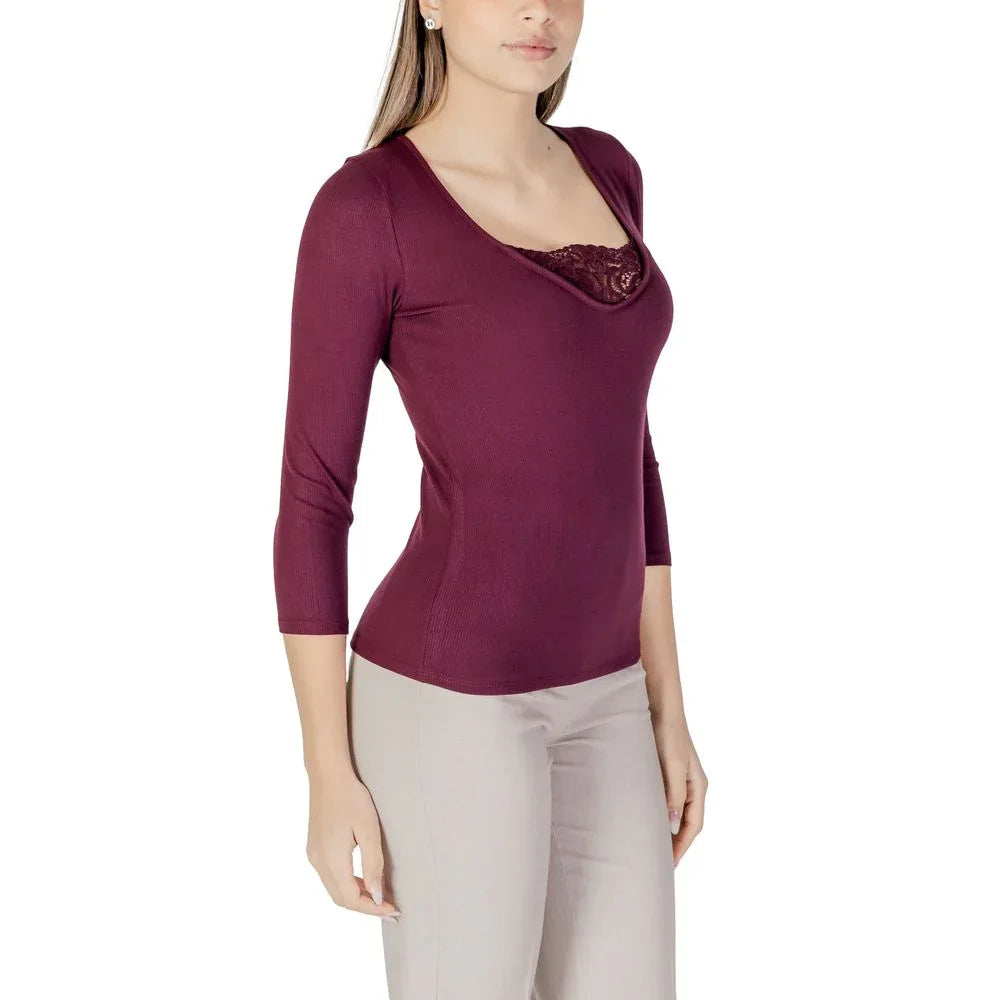 Morgan De Toi Purple Viscose Long Sleeve T-Shirt - Zeiniez