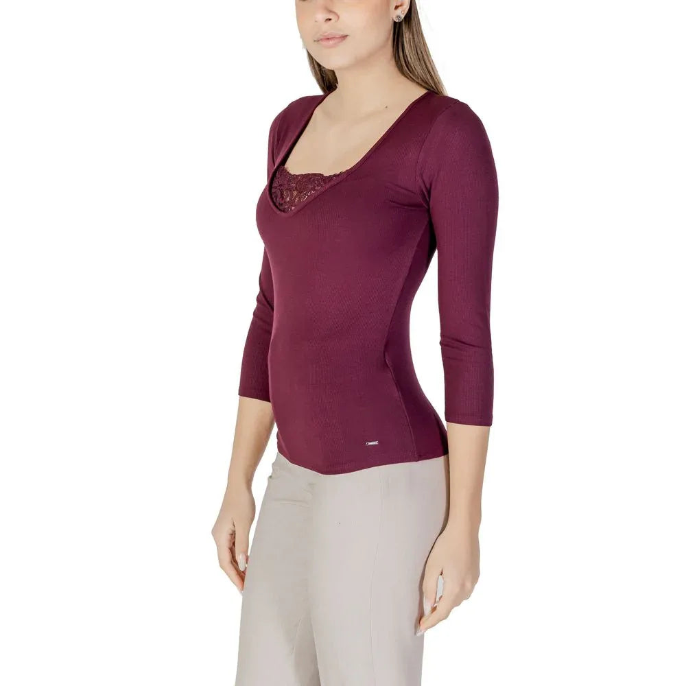 Morgan De Toi Purple Viscose Long Sleeve T-Shirt - Zeiniez