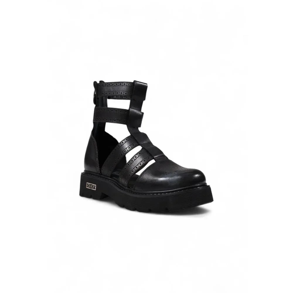 Cult Black Leather Sandals - Zeiniez