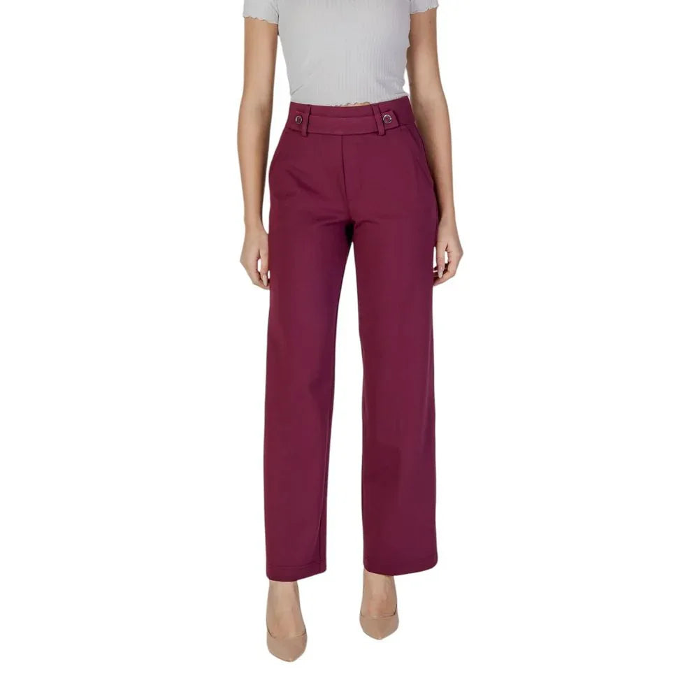 Street One Purple Viscose Casual Pants - Zeiniez