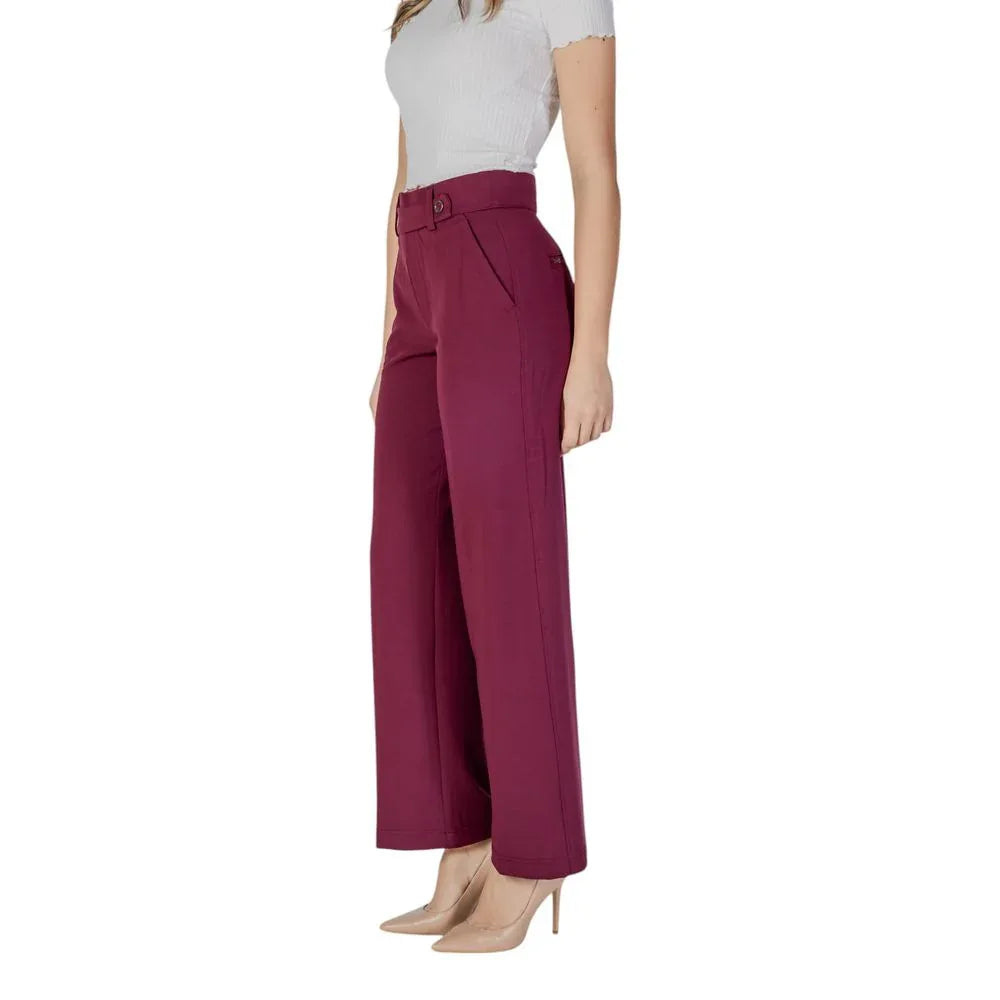Street One Purple Viscose Casual Pants - Zeiniez