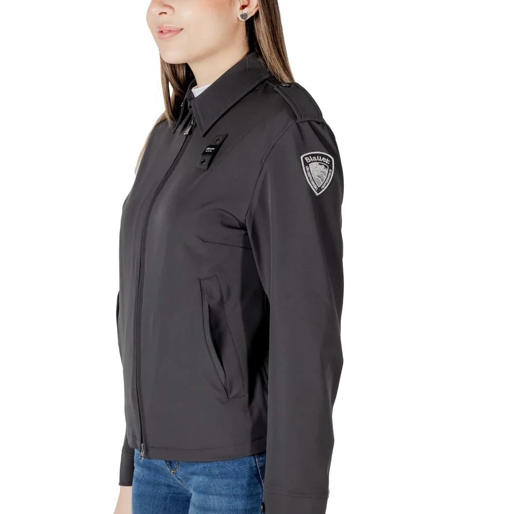 Blauer Black Polyamide Biker Jacket - Zeiniez