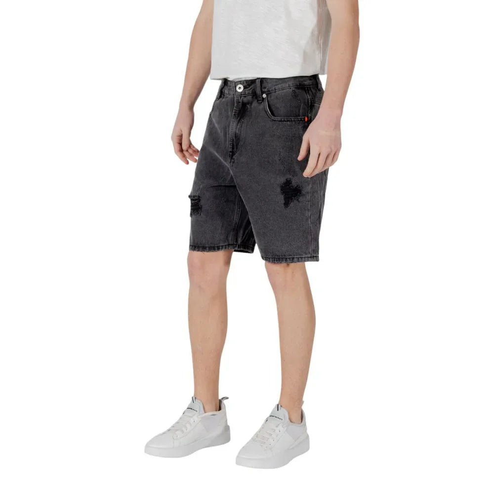 Gianni Lupo Black Cotton Bermuda Shorts - Zeiniez