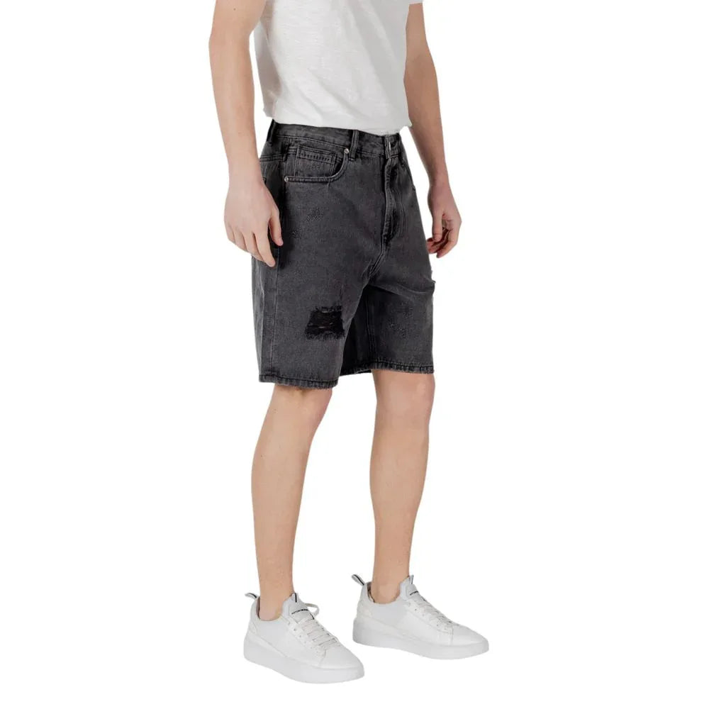 Gianni Lupo Black Cotton Bermuda Shorts - Zeiniez