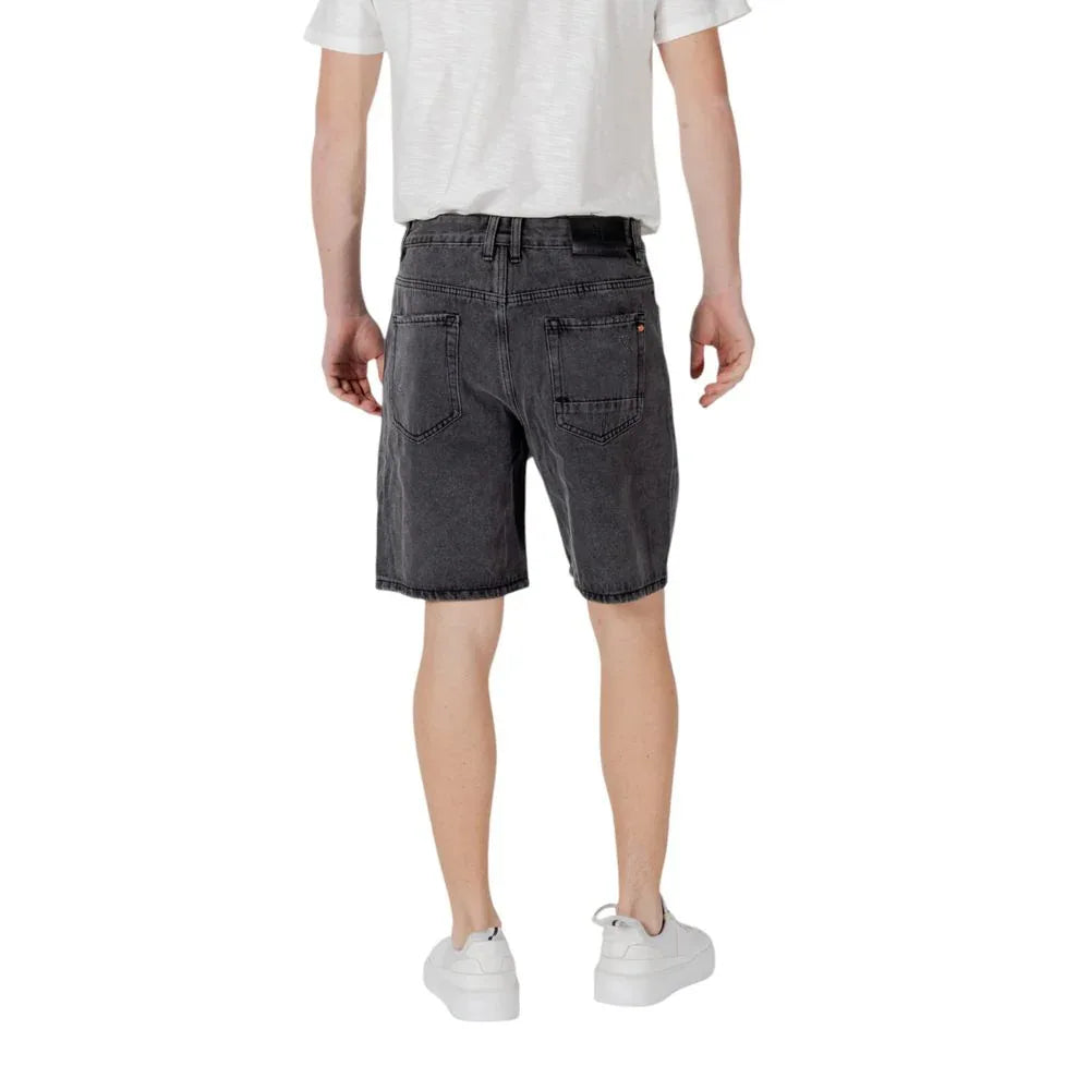 Gianni Lupo Black Cotton Bermuda Shorts - Zeiniez