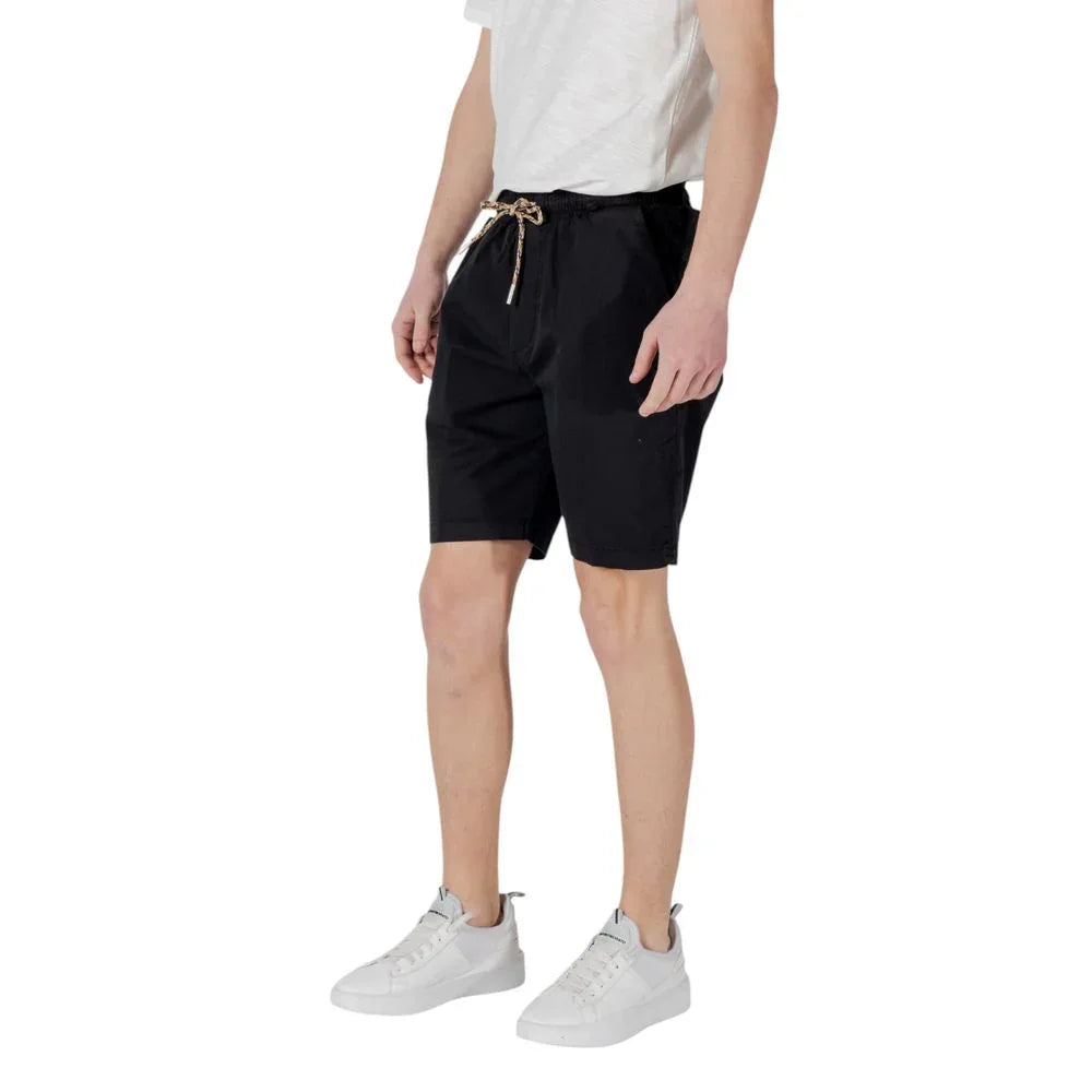 Gianni Lupo Black Cotton Bermuda Shorts - Zeiniez