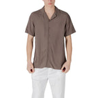 Gianni Lupo Brown Viscose Shortsleeve Shirt - Zeiniez