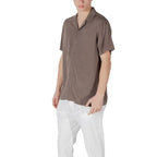 Gianni Lupo Brown Viscose Shortsleeve Shirt - Zeiniez