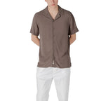 Gianni Lupo Brown Viscose Shortsleeve Shirt - Zeiniez