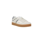Tommy Hilfiger Jeans Cream Leather Low Top Sneakers - Zeiniez