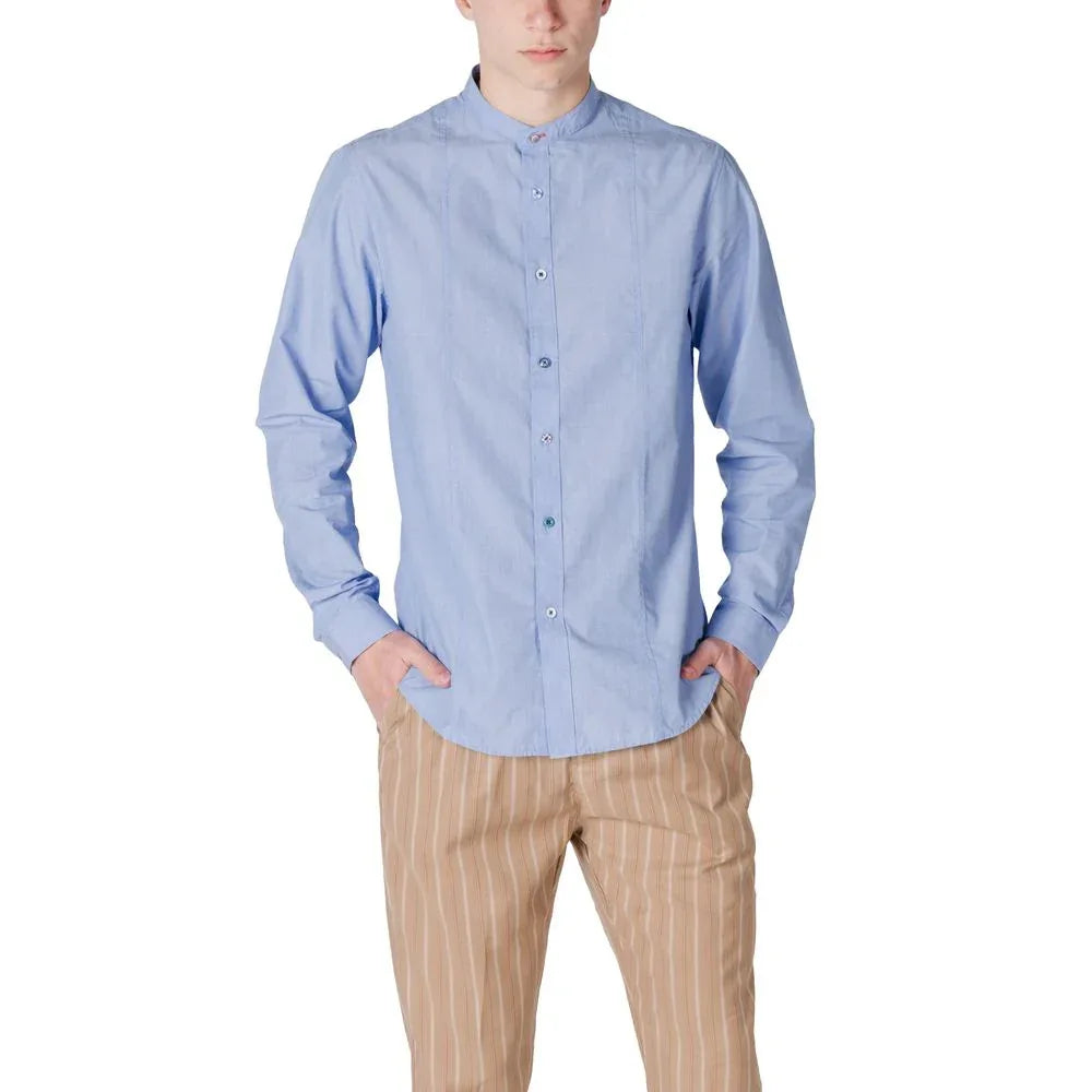 Gianni Lupo Blue Cotton Shirt - Zeiniez