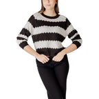 Jacqueline De Yong Black And White Marabou Sweatshirt - Zeiniez