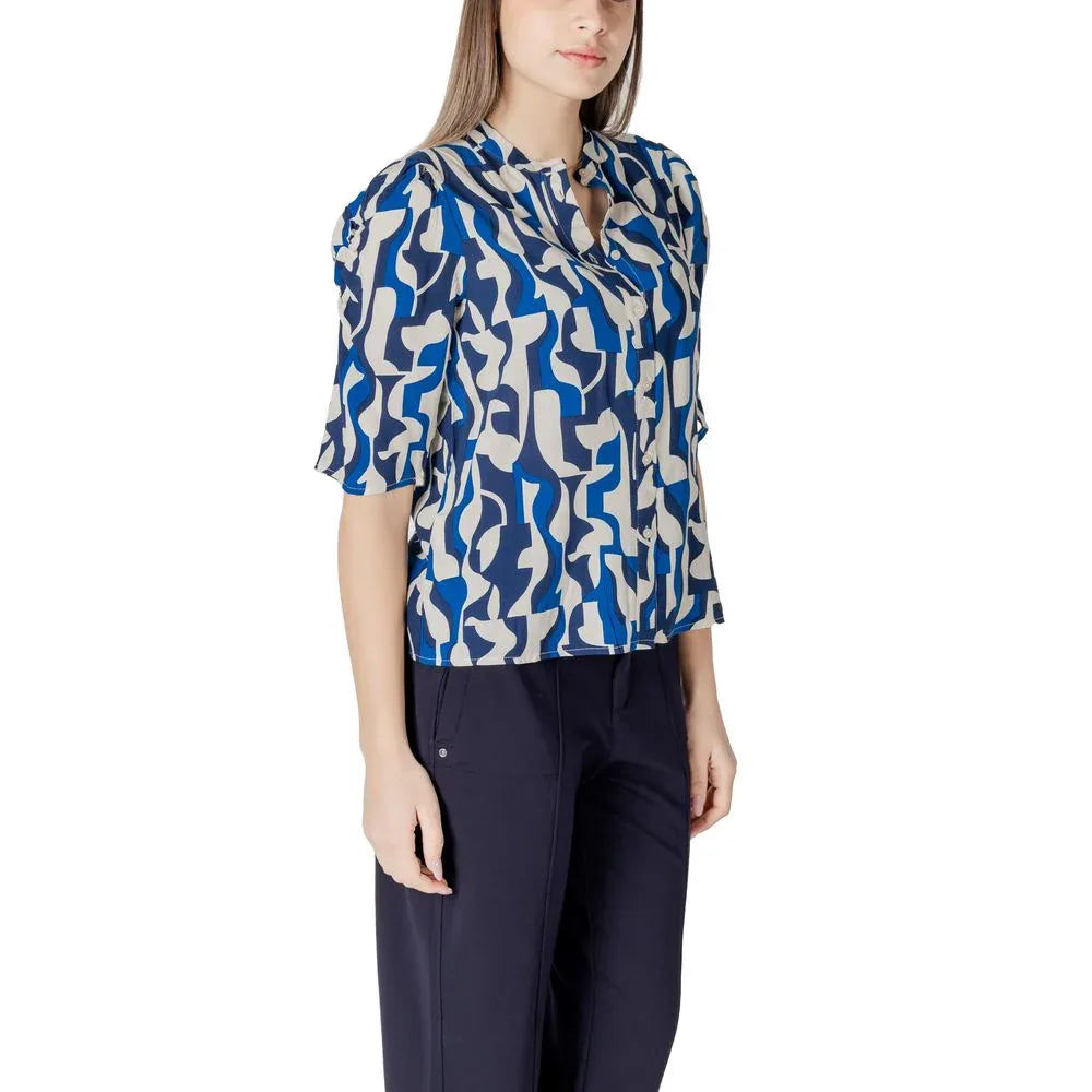 ICHI Blue Viscose Blouse - Zeiniez